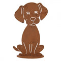 Gartendekoration Hund Labrador-Welpe sitzend Metall Rost-Optik 13x11x20 cm von Clayre & Eef (6Y6138)