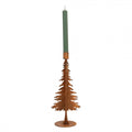 Edelrost-Kerzenständer Tannenbaum schlank Rostbraun 15x10x34 cm Metall von Clayre & Eef (6Y6144)
