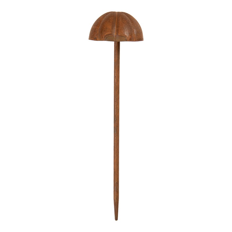 Gartenstecker Pilz gerippt Rostoptik Braun Metall Ø 8x31 cm Beetstecker von Clayre & Eef (6Y6152)