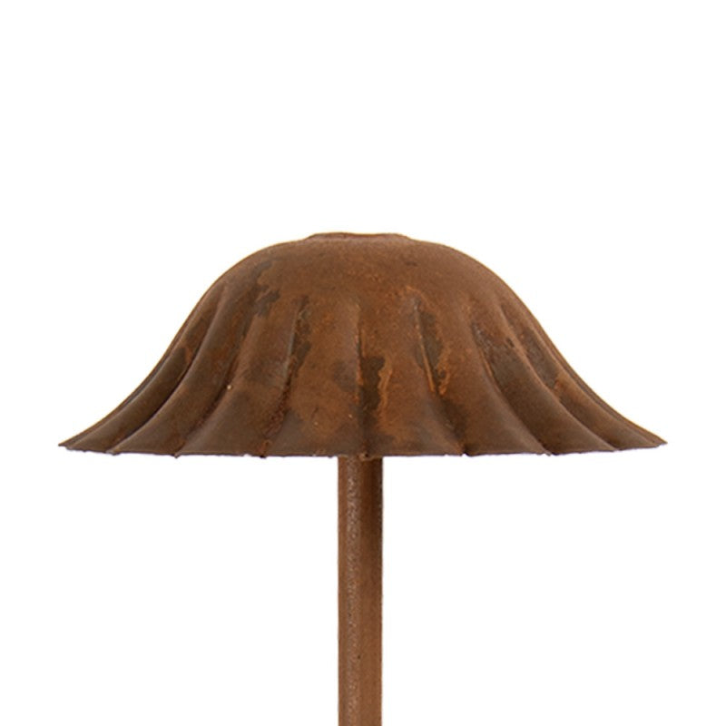 Gartenstecker Glockenpilz Wellenrand Rostoptik Braun Metall Ø 14x41 cm von Clayre & Eef (6Y6153)
