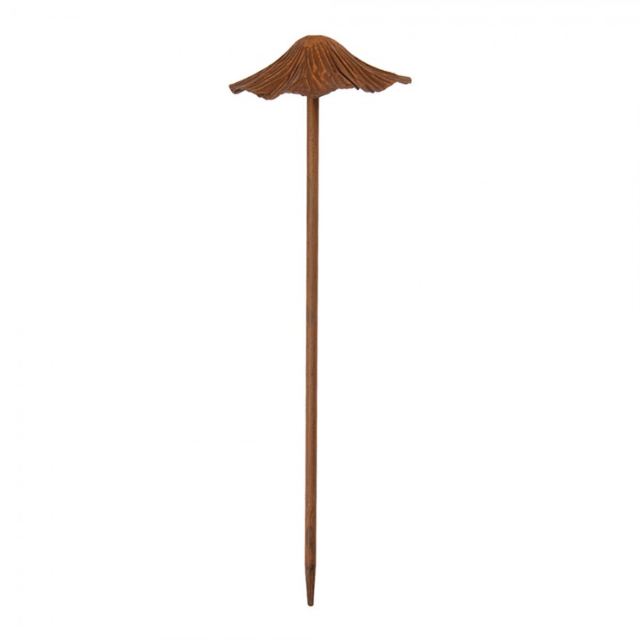 Gartenstecker Pilz Flachkappe Rostoptik Braun Metall Ø 12x40 cm von Clayre & Eef (6Y6154)