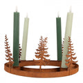 Edelrost-Adventskranz Tannenwald 4-flammig Rostbraun Ø 30x15 cm Metall von Clayre & Eef (6Y6176)