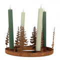 Edelrost-Adventskranz Tannenwald 4-flammig Rostbraun Ø 20x14 cm Metall von Clayre & Eef (6Y6177)