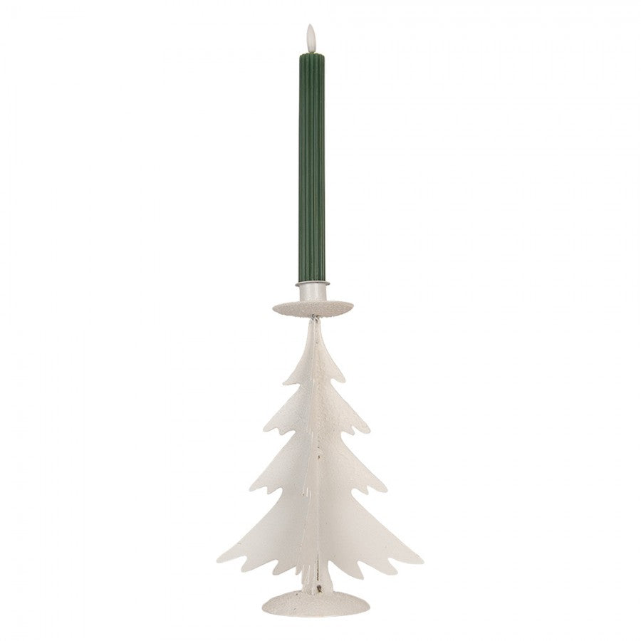 Metall-Kerzenständer Weihnachtsbaum für Stabkerzen Grau Ø 9x26 cm von Clayre & Eef (6Y6182)