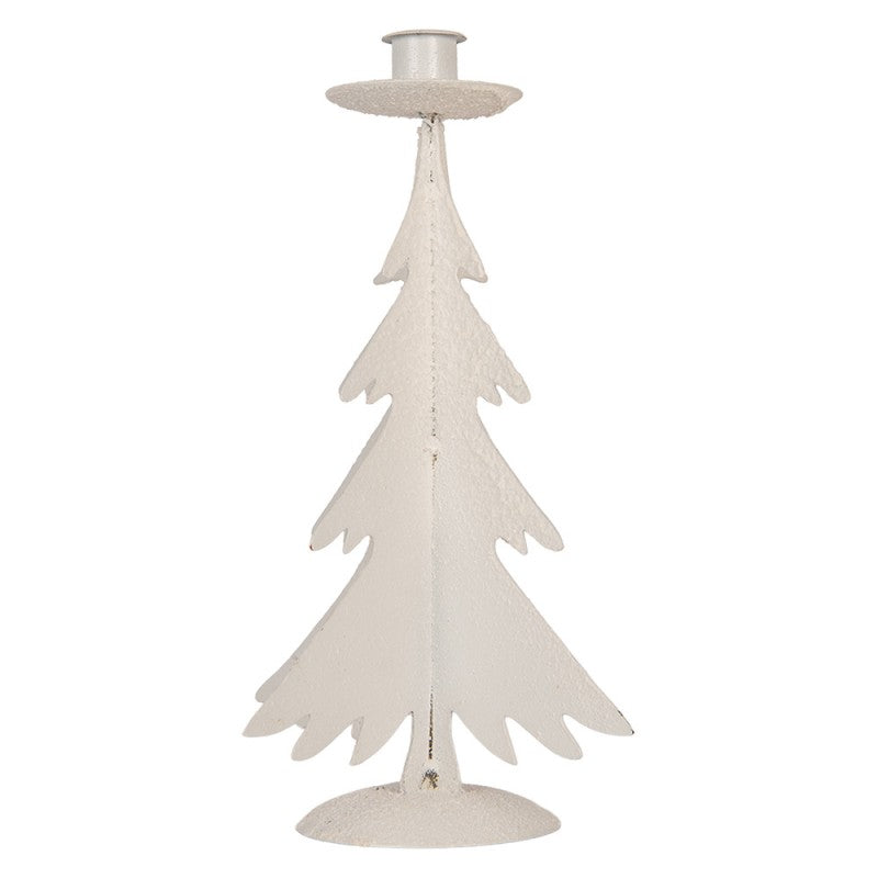 Metall-Kerzenständer Weihnachtsbaum für Stabkerzen Grau Ø 9x26 cm von Clayre & Eef (6Y6182)