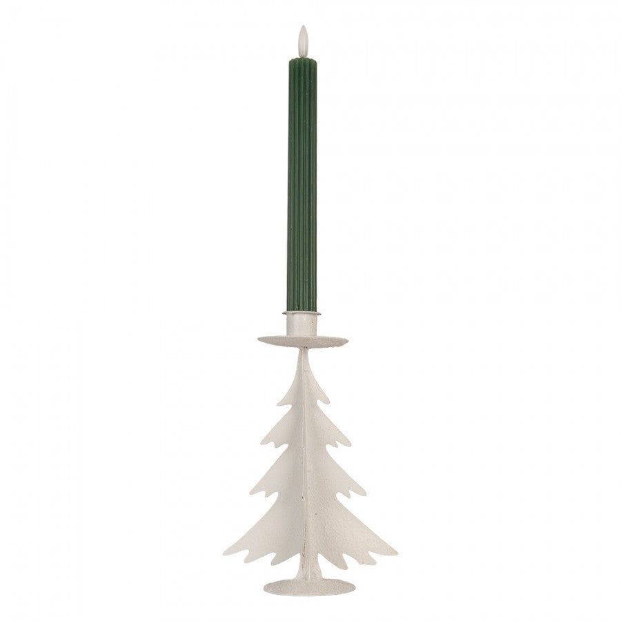 Metall-Kerzenständer Weihnachtsbaum für Stabkerzen Grau Ø 9x20 cm von Clayre & Eef (6Y6183)