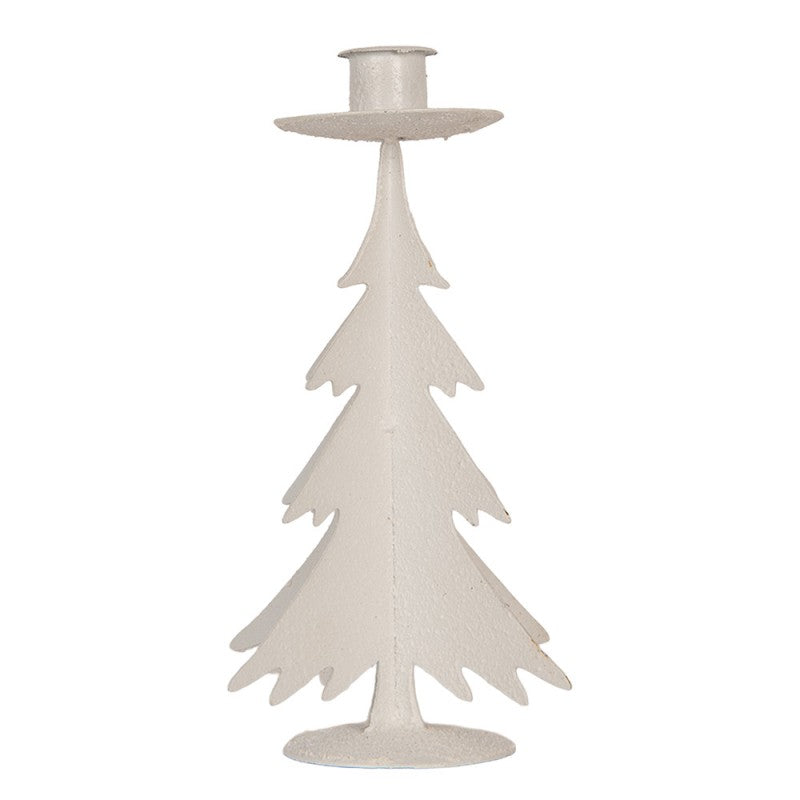 Metall-Kerzenständer Weihnachtsbaum für Stabkerzen Grau Ø 9x20 cm von Clayre & Eef (6Y6183)