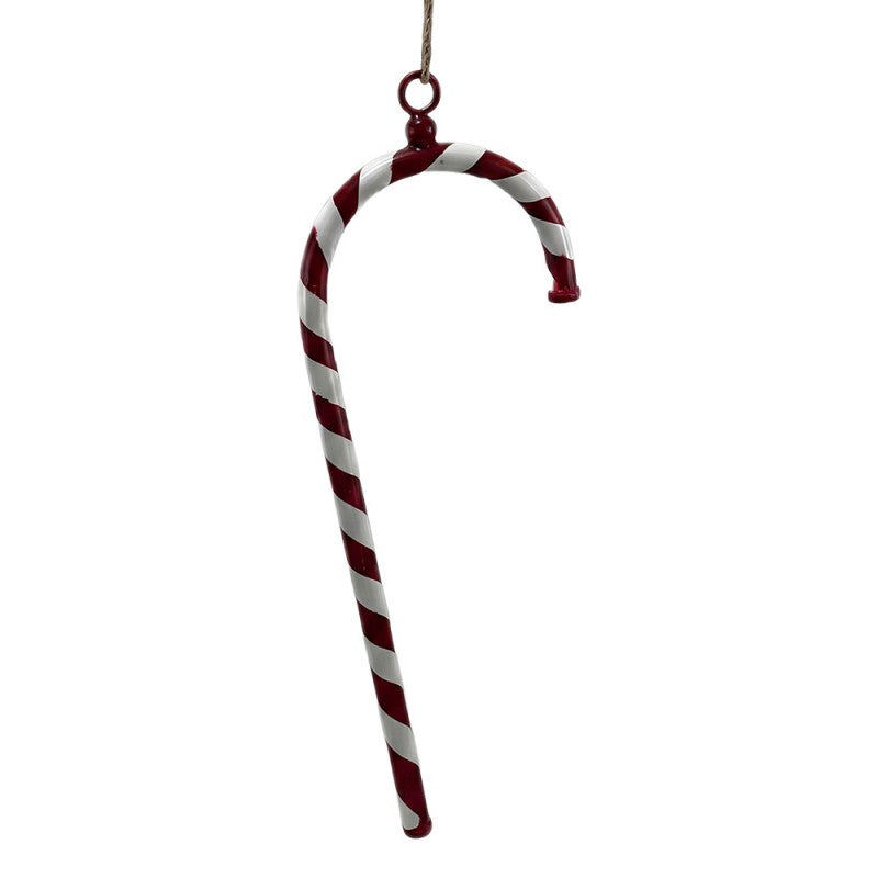 Weihnachtsanhänger Zuckerstange Metall lackiert Rot Weiß 19x2x53 cm von Clayre & Eef (6Y6208)