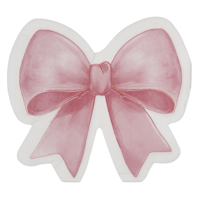 Papierservietten 20er-Set Schleife Formstanzung Rosa 33x33 cm von Clayre & Eef (73094)