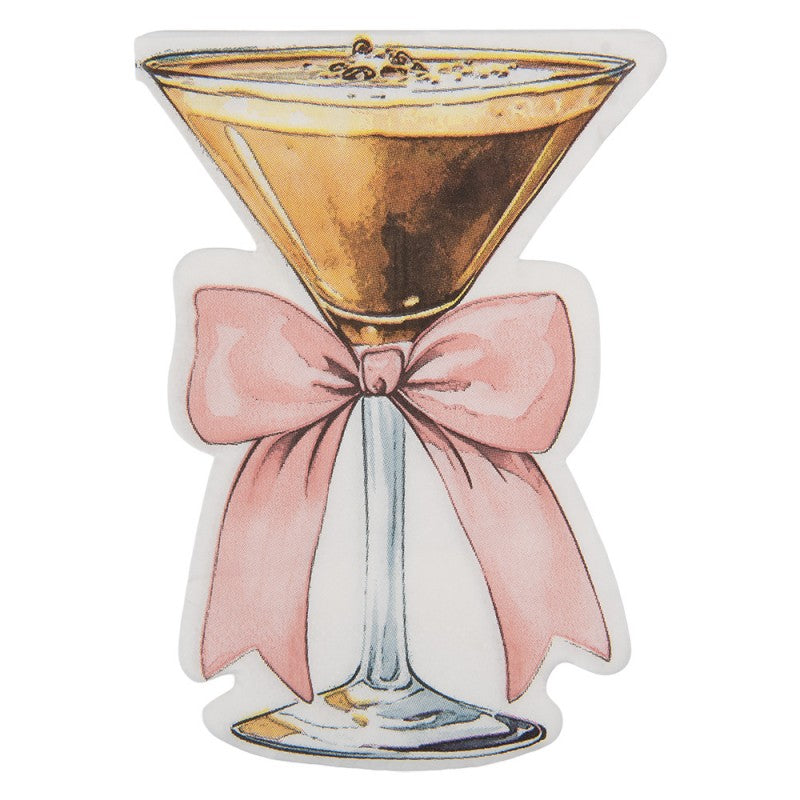 Papierservietten 20er-Set Espresso Martini mit Schleife Formstanzung Rosa 33x33 cm von Clayre & Eef (73096)
