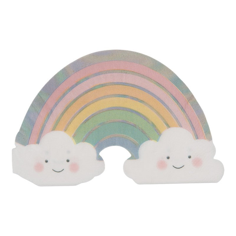 Papierservietten 20er-Set Regenbogen mit Wolken Formstanzung Pastell 33x33 cm von Clayre & Eef (73101)