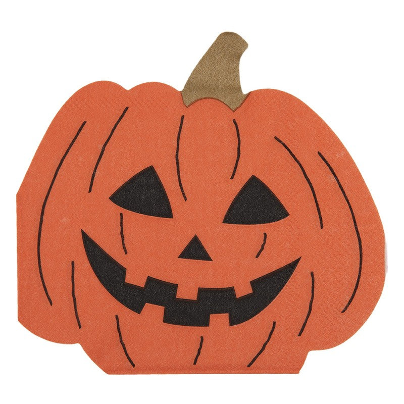 Papierservietten 20er-Set Halloween Kürbis Formstanzung Orange 25x25 cm von Clayre & Eef (73102)