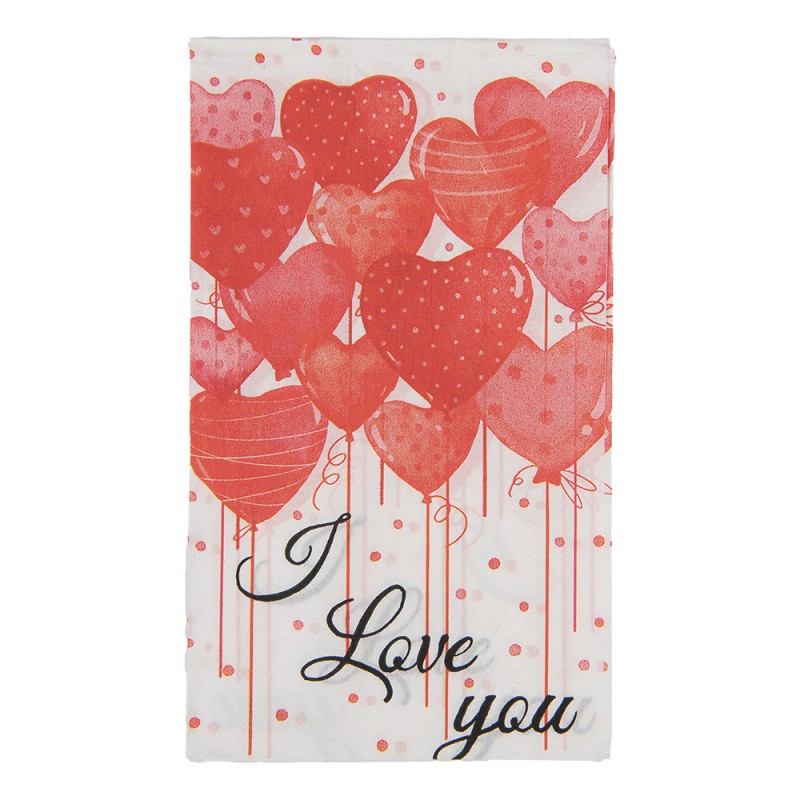 Papierservietten 20er-Set I Love You Herzballons Rot 33x40 cm von Clayre & Eef (73108)
