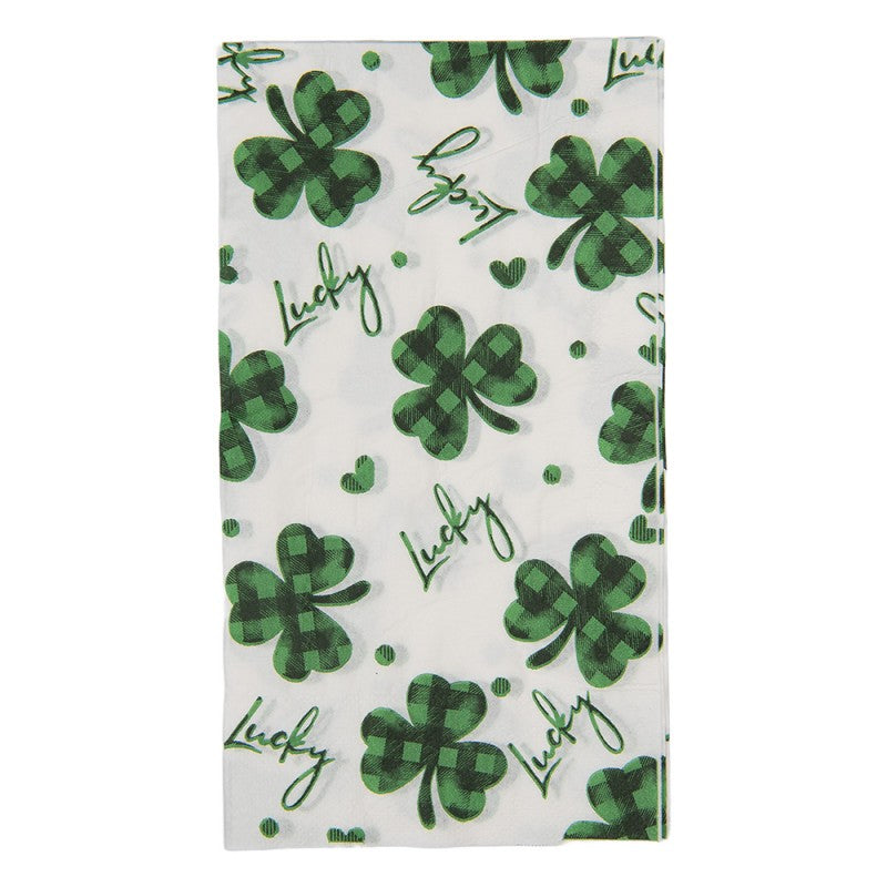 Papierservietten 20er-Set Glücksklee Lucky Grün 33x40 cm von Clayre & Eef (73112)