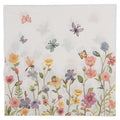 Papierservietten 20er-Set Bunte Sommerwiese Schmetterlinge Weiß 33x33 cm von Clayre & Eef (73114)