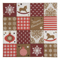Papierservietten 20er-Set Weihnachts-Patchwork Schaukelpferd Rot 33x33 cm von Clayre & Eef (73127)
