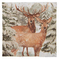 Papierservietten 20er-Set Hirsch & Reh im Winterwald Weiß-Braun 33x33 cm von Clayre & Eef (73133)