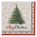 Papierservietten 20er-Set Weihnachtsbaum Merry Christmas Weiß-Rot 33x33 cm von Clayre & Eef (73148)