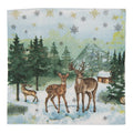 Papierservietten 20er-Set Hirsch Rehkitz Berghütte Winter Grün-Braun 33x33 cm von Clayre & Eef (73150)