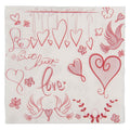 Papierservietten 20er-Set Herzen Turteltauben Love Weiß-Rosa 33x33 cm von Clayre & Eef (73155)