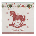 Papierservietten 20er-Set Schaukelpferd Frohes Fest Rot-Weiß 33x33 cm von Clayre & Eef (73157)