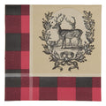 Papierservietten 20er-Set Hirsche Eichenkranz Schottenkaro Rot-Beige 33x33 cm von Clayre & Eef (73169)