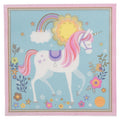 Papierservietten 20er-Set Einhorn Regenbogen Blumen Hellblau-Rosa 33x33 cm von Clayre & Eef (73172)