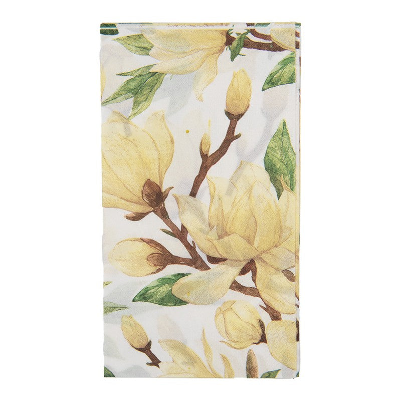 Papierservietten 20er-Set Magnolien Blüten Zweige Gelb-Weiß 33x40 cm Dinner von Clayre & Eef (73182)