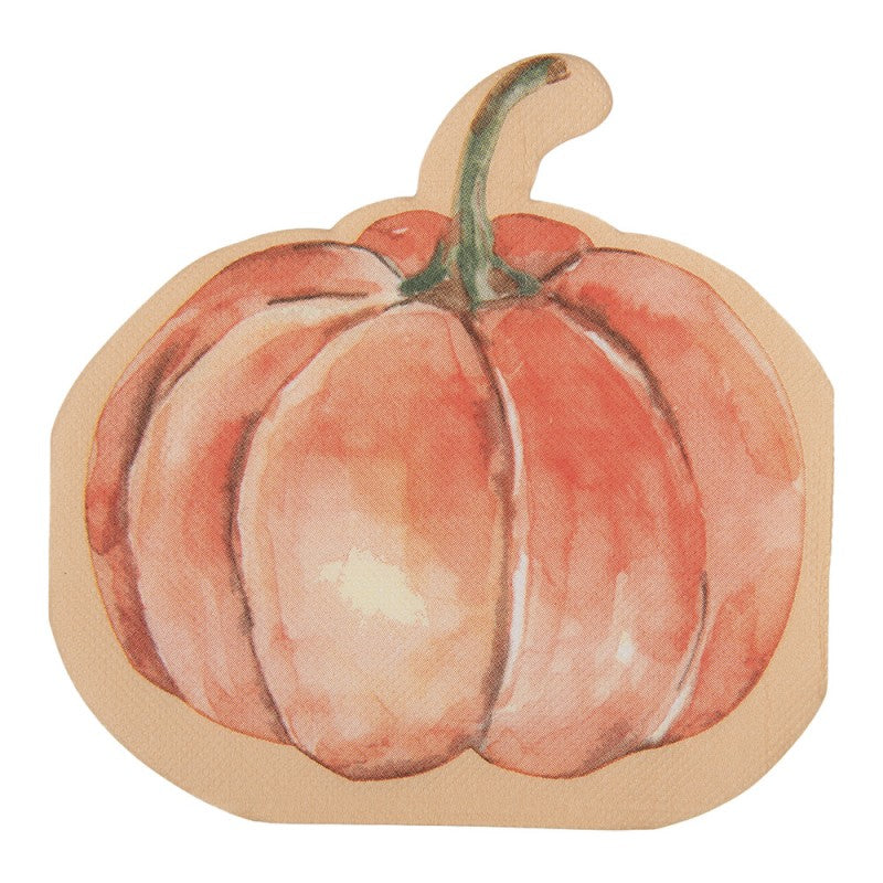 Papierservietten 20er-Set Formserviette Kürbis Herbst Orange von Clayre & Eef (73191)