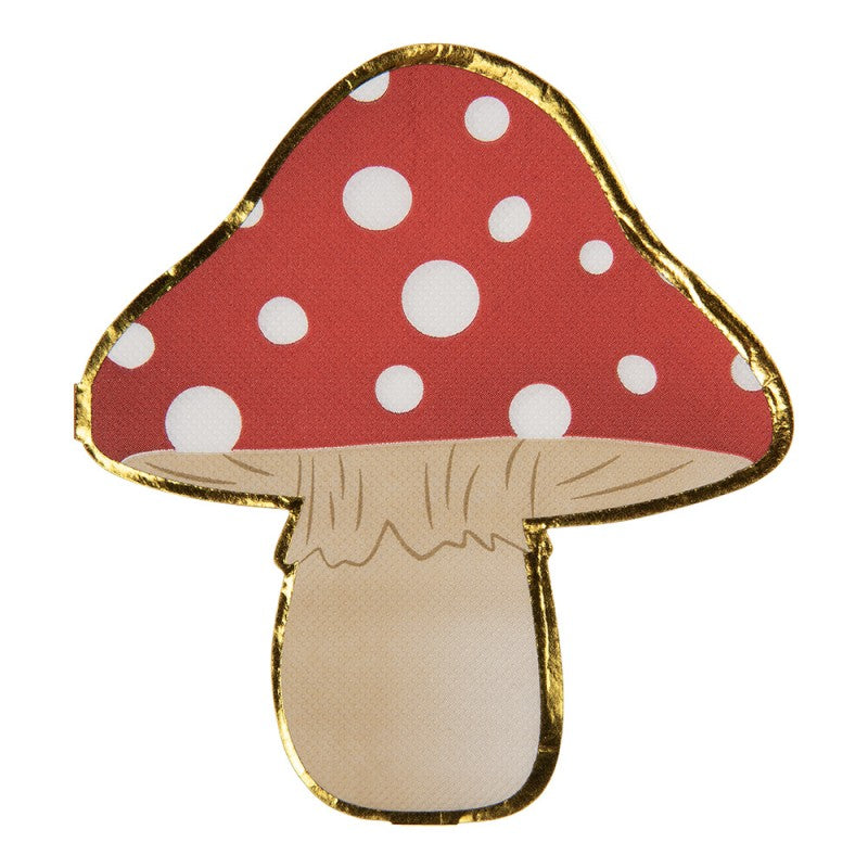 Papierservietten 20er-Set Formserviette Fliegenpilz Goldrand Rot-Weiß von Clayre & Eef (73193)