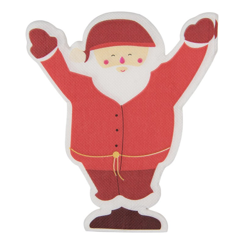 Papierservietten 20er-Set Formserviette Weihnachtsmann Nikolaus Rot von Clayre & Eef (73196)