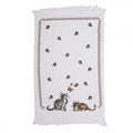 Landhaus-Gästehandtuch Katzen & Schmetterlinge Weiß-Braun 100 % Baumwolle mit Fransen 40x66 cm von Clayre & Eef (CT014)