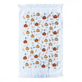 Landhaus-Gästehandtuch Kürbis-Allover Herbst & Halloween Weiß-Orange 100 % Baumwolle mit Fransen 40x66 cm von Clayre & Eef (CT038)