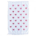 Landhaus-Gästehandtuch Rosa Schleifen Allover 100 % Baumwolle mit Fransen 40x66 cm von Clayre & Eef (CT040)