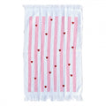 Landhaus-Gästehandtuch Rosa Streifen mit roten Herzen 100 % Baumwolle mit Fransen 40x66 cm von Clayre & Eef (CT044)