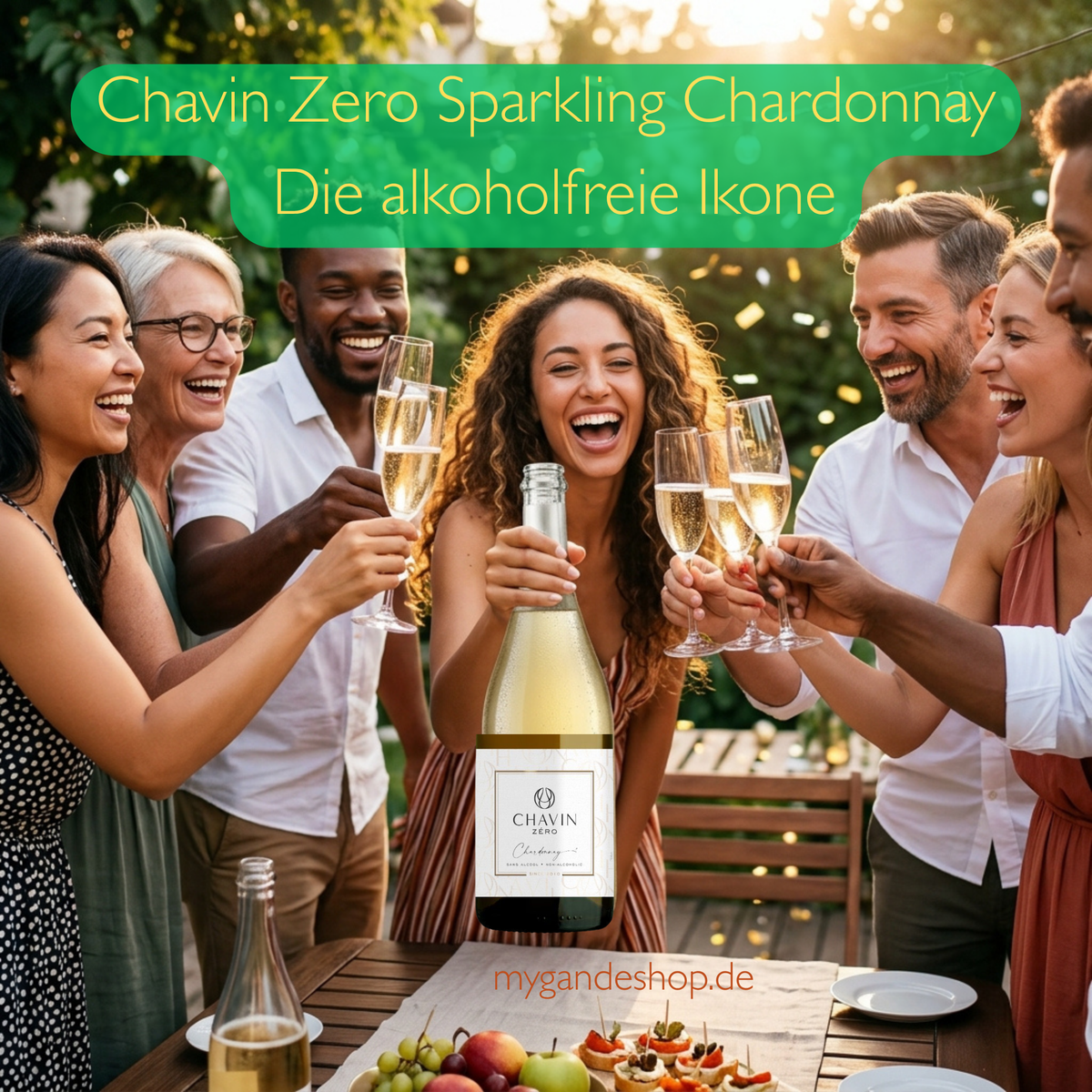 Chavin Zero Sparkling Chardonnay 0,0 % Alkoholfreier Schaumwein 0,75 l – Französischer Premium Bio-Sekt