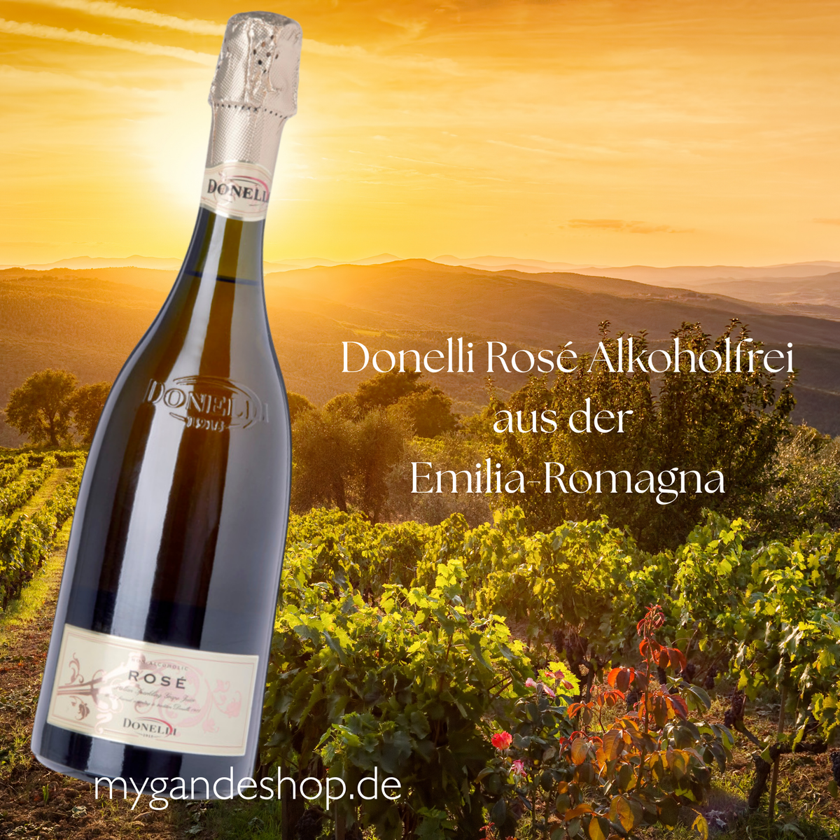 Donelli Rosé Alkoholfreier Spumante 0,75 l – Italienischer Rosé-Schaumwein aus Modena