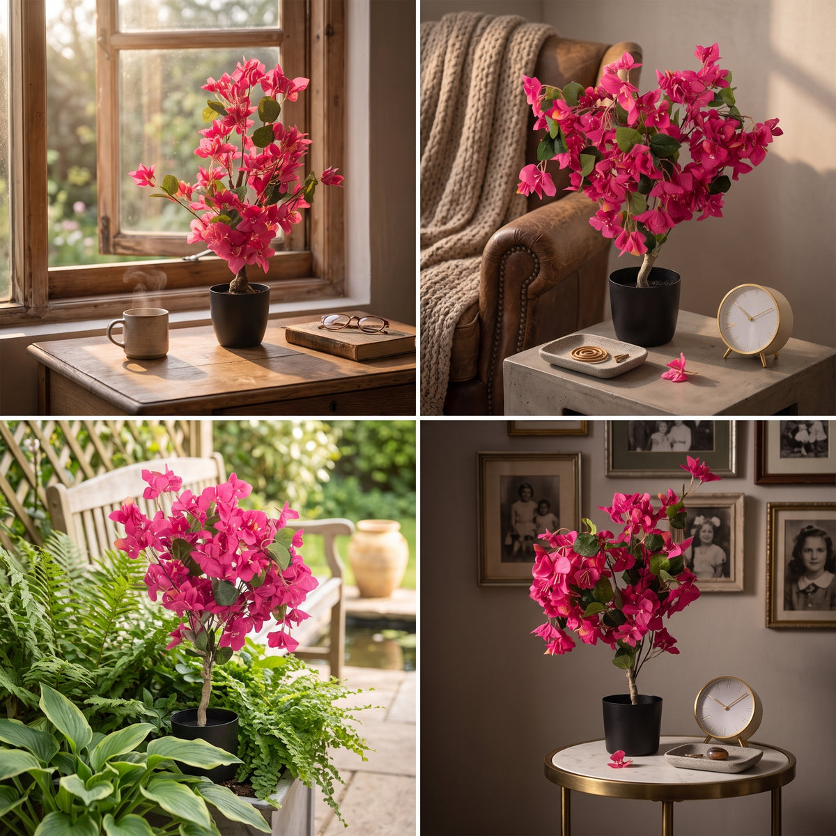 Clayre & Eef Künstlicher Bougainvillea-Baum 90 cm – Blütenbaum (5PL0228)