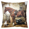 Clayre & Eef Dekokissen Pferd & Hund am Stall Motivkissen 45 × 45 × 4 cm (KG023.124)