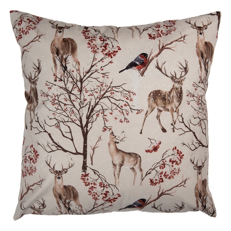 Clayre & Eef Dekokissen Winterlandschaft Hirsche & Waldtiere 45 × 45 × 4 cm (KG023.125)