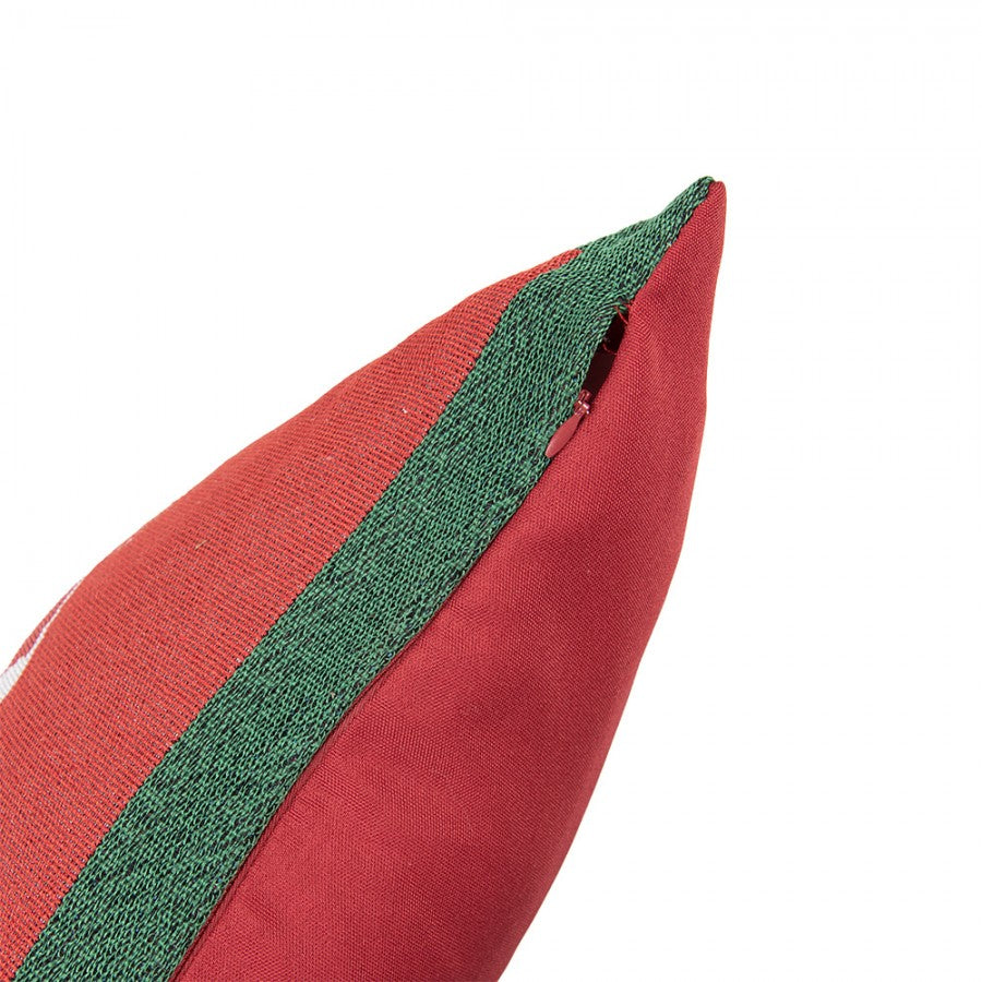Jacquard Kissen gefüllt Weihnachtsstrümpfe Rot-Grün 44x44x4 cm von Clayre & Eef (KG023.144)