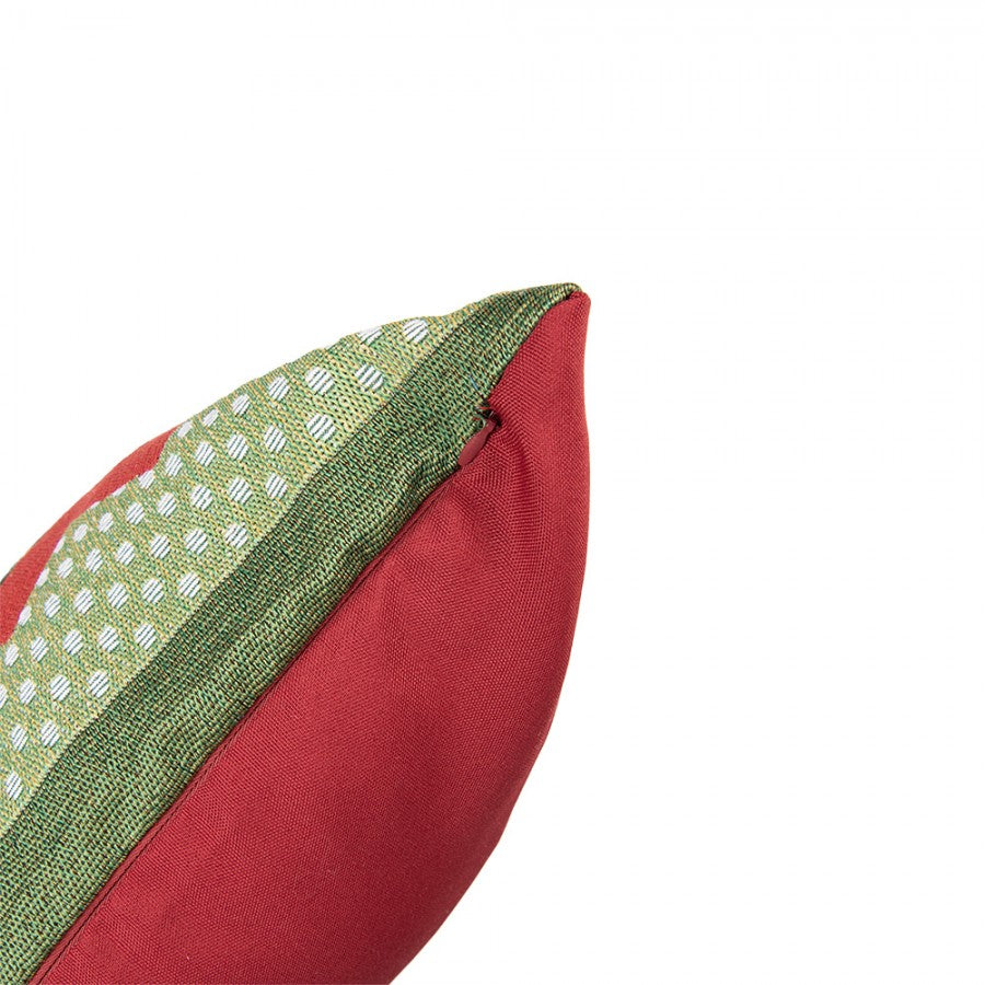 Jacquard Kissen gefüllt Christbaumkugeln Rot-Grün-Beige 44x44x4 cm von Clayre & Eef (KG023.145)