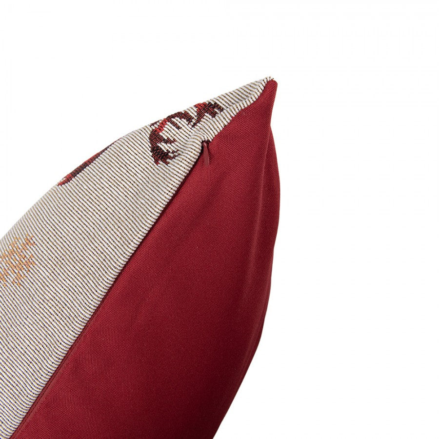 Jacquard Kissen gefüllt Hirsche Rentiere Eissterne Beige-Braun 44x44x4 cm von Clayre & Eef (KG023.147)