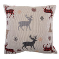 Jacquard Kissen gefüllt Hirsche Rentiere Eissterne Beige-Braun 44x44x4 cm von Clayre & Eef (KG023.147)