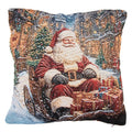 Jacquard Kissen gefüllt Weihnachtsmann auf Schlitten Multi 44x44x4 cm von Clayre & Eef (KG023.150)