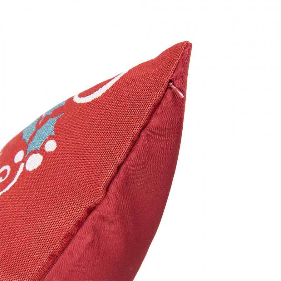 Jacquard Kissen gefüllt Merry & Bright Festtagsrot Rot 44x44x4 cm von Clayre & Eef (KG023.152)