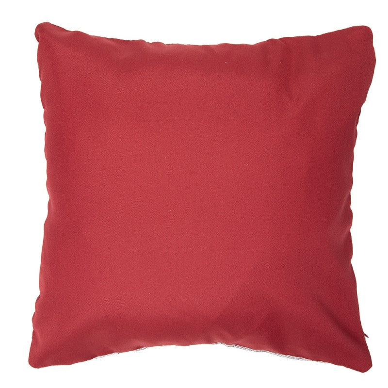 Jacquard Kissen gefüllt Merry & Bright Festtagsrot Rot 44x44x4 cm von Clayre & Eef (KG023.152)