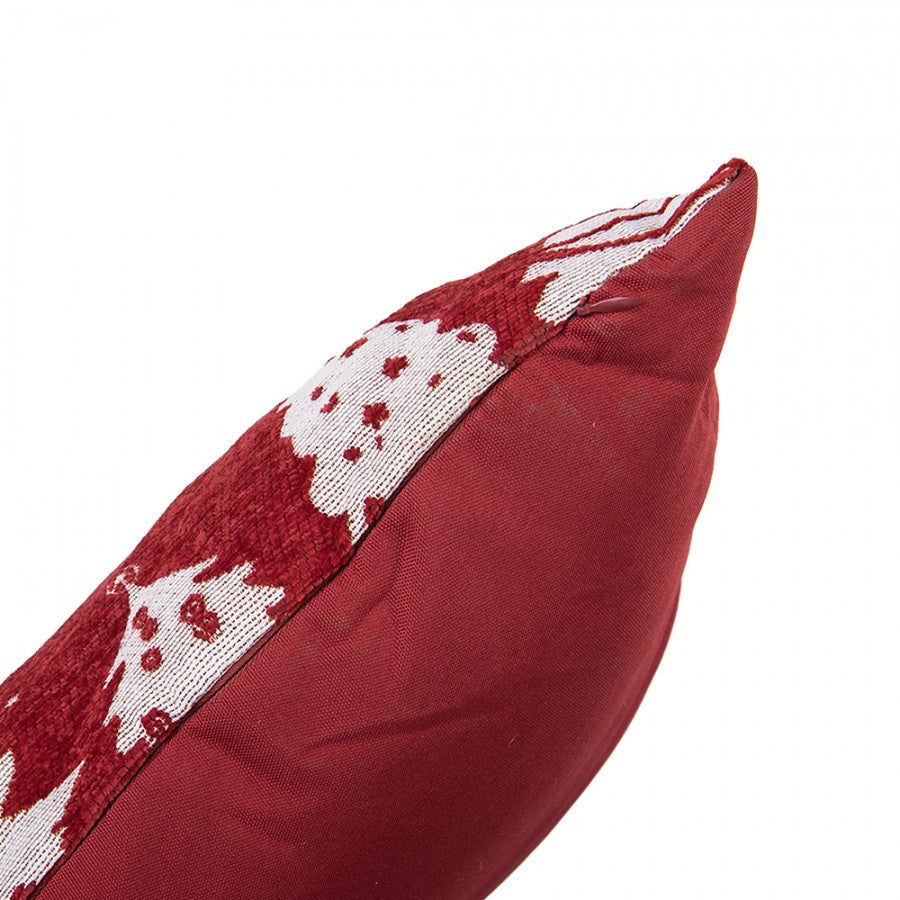 Jacquard Kissen gefüllt Tannenbaumwald Festrot Rot 44x44x4 cm von Clayre & Eef (KG023.153)