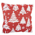Jacquard Kissen gefüllt Tannenbäume Rot 44x44x4 cm von Clayre & Eef (KG023.157)