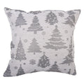 Jacquard Kissen gefüllt Tannenbäume Beige-Grau-Silber 44x44x4 cm von Clayre & Eef (KG023.158)